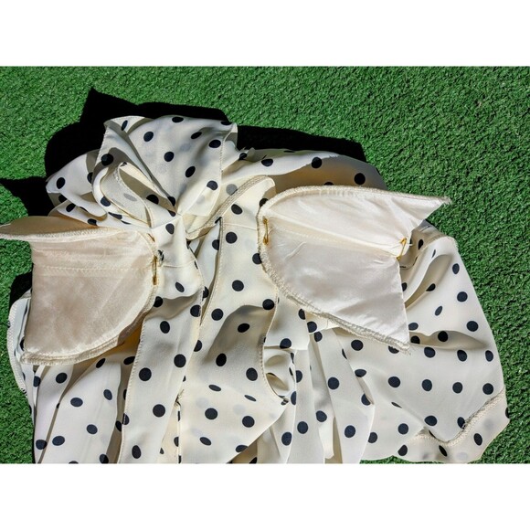 1980's Vintage Original Fashion Sz 7 Retro Polka Dot 2-Pc Blouse & Skirt Set GUC - Picture 6 of 8